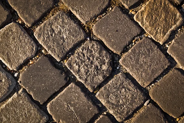 Decorative, old road from a cobble-stone, background, texture — Stock Photo, Image