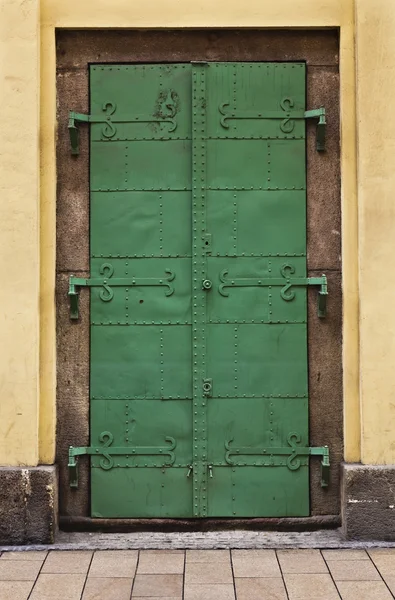 Old turquoise vintage door — Stock Photo, Image