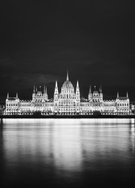 siyah beyaz geceleri Parlamentosu, Budapeşte, Macaristan