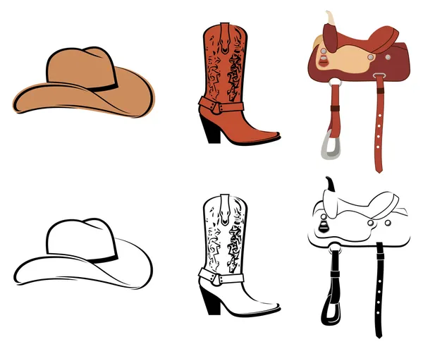 Set Of Clothes Of The Cowboy — Stock Vector