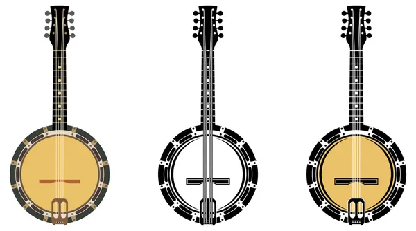 Set From A Musical Instrument Banjo. — Stock Vector