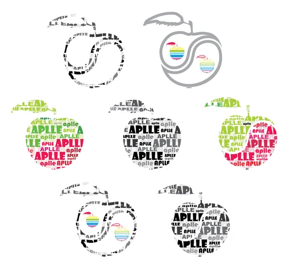 Pomme avec texte — Image vectorielle