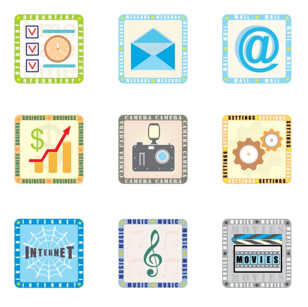 Icons for smart phone — Stock Vector