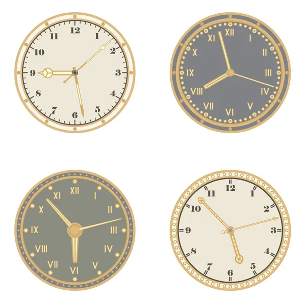 Set Of Clocks — Stock Vector