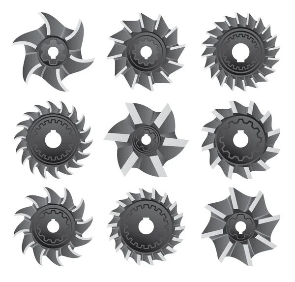 Milling Cutters For Metal — Stock Vector