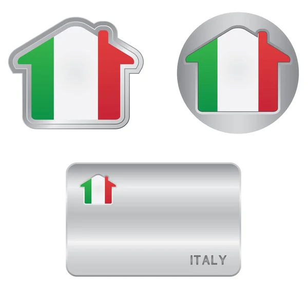 Home icon on the Italy flag — Stock Vector