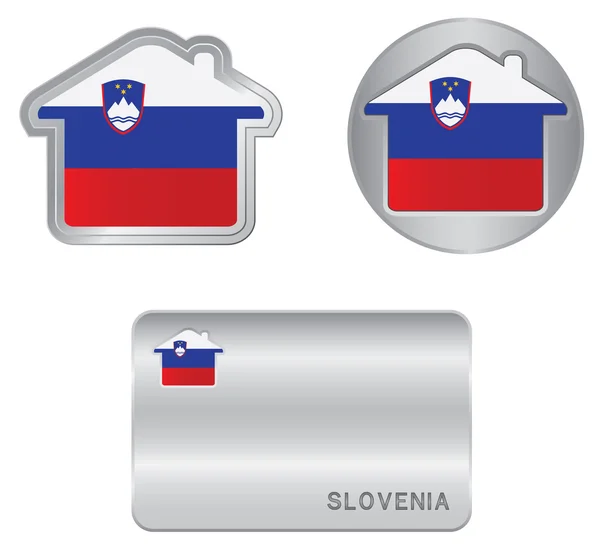 Home icon on the Slovenia flag — Stock Vector