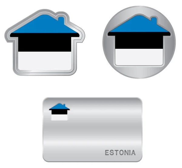 Home icon on the Estonia flag — Stock Vector