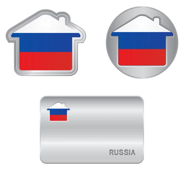 Ikona domova na ruské vlajky — Stockový vektor