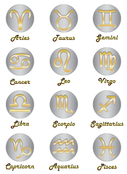 Iconos del zodíaco — Archivo Imágenes Vectoriales