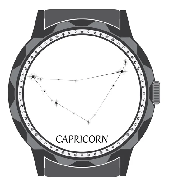 Tarcza zegarka z zodiaku znak Koziorożca. — Wektor stockowy