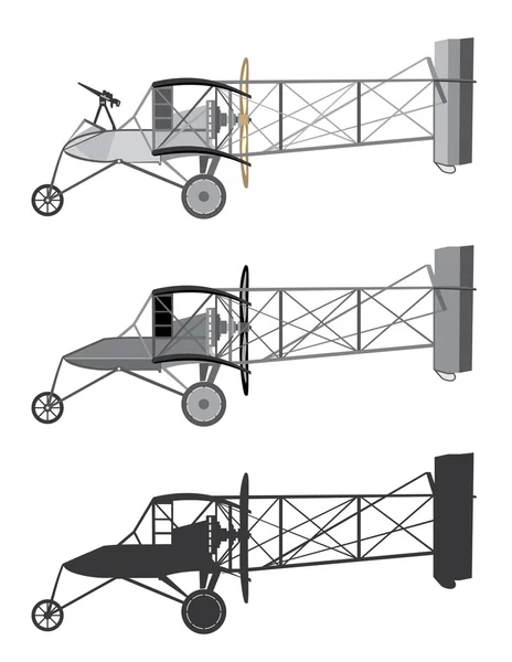 Model Airplane Retro Biplane. — Stock Vector