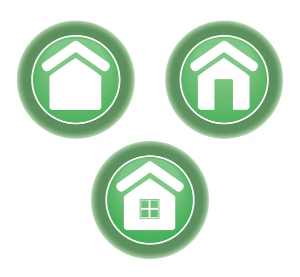 Green home icon. — Stock Vector