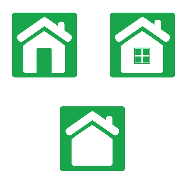 Green home icon. — Stock Vector