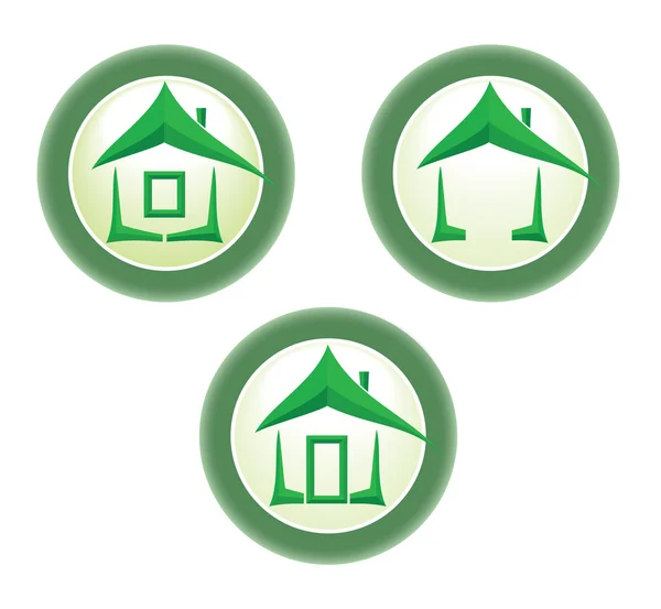 Green home icon. — Stock Vector