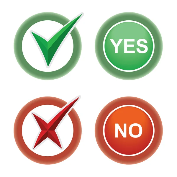 Button Yes and No. — Stock Vector