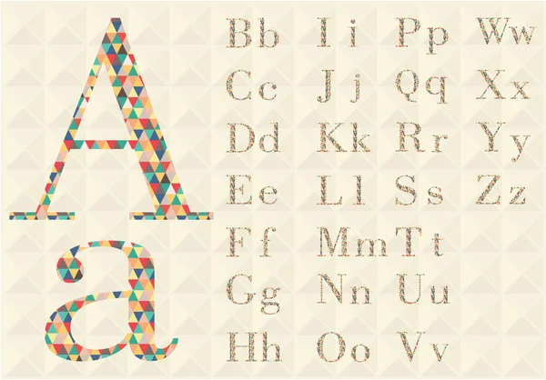 Alphabet of geometric shapes — Stockvector