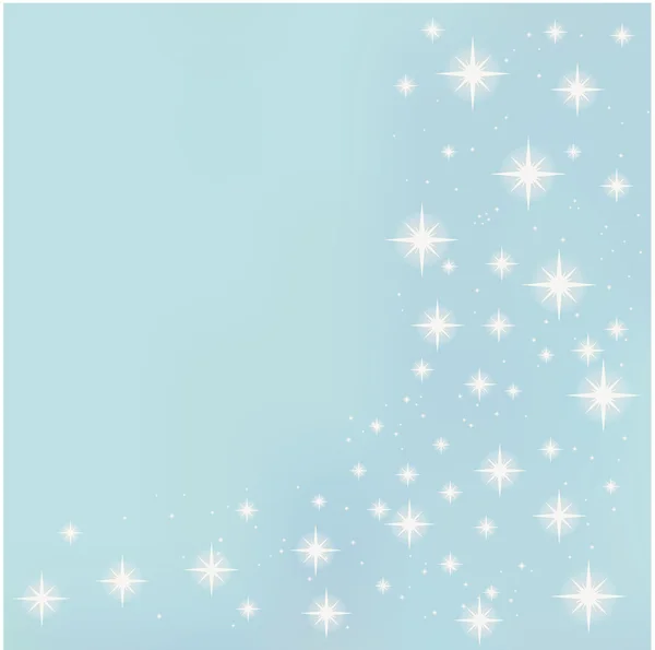 青色の背景ベクトルに輝く星 — ストックベクタ