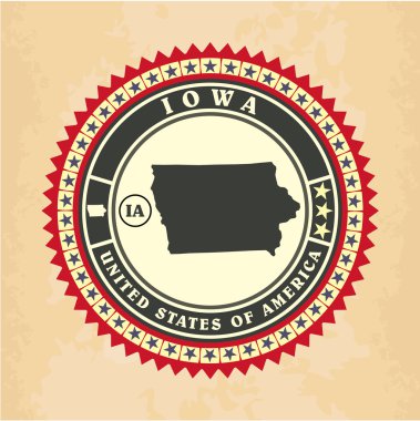 Vintage etiket etiket kartları Iowa