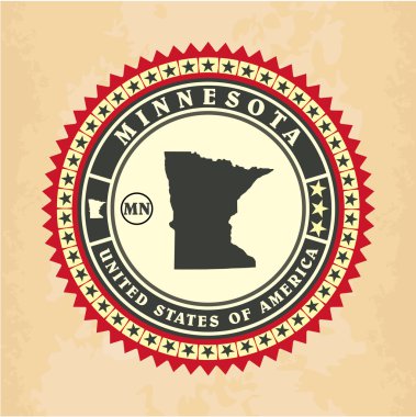 minnesota kartların Vintage etiket sticker