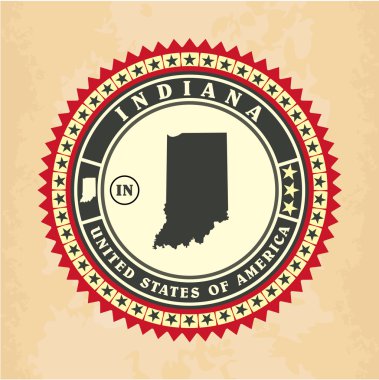 Indiana kartların Vintage etiket sticker