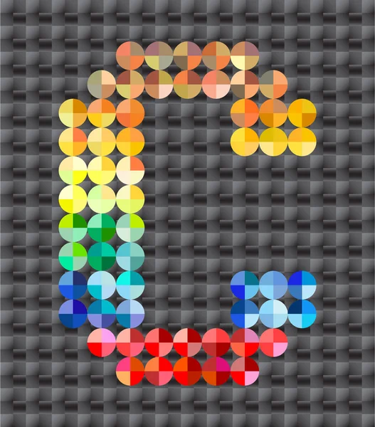 Alphabet de mosaïque colorée, lettre C . — Image vectorielle