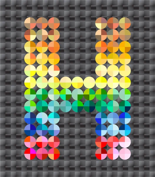 Alfabeto de mosaico de colores, letra H . — Vector de stock