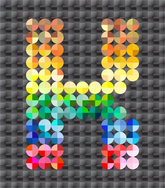 Alfabeto de mosaico de colores, letra K — Vector de stock