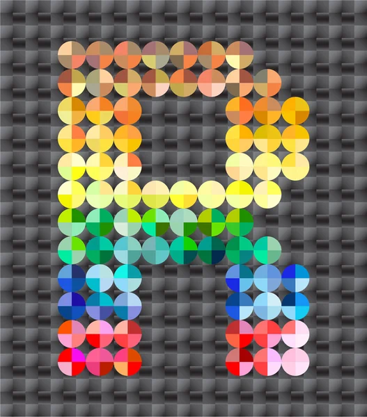 Alfabeto de mosaico de colores, letra R . — Vector de stock