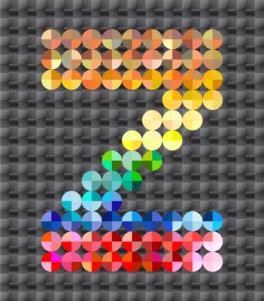Alfabeto de mosaico de colores, letra Z . — Vector de stock