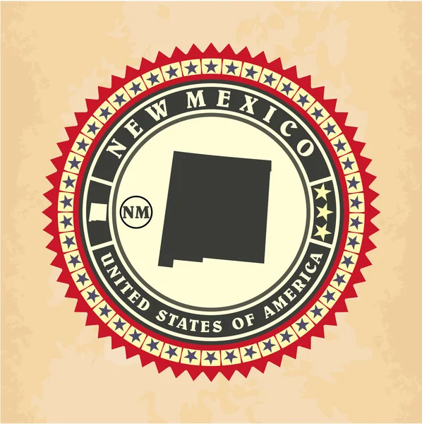 Vintage etiket-sticker kaarten van new mexico — Stockvector