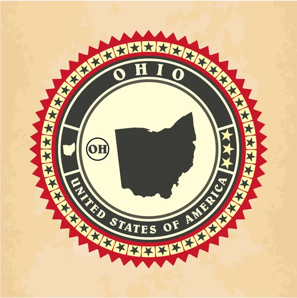 Vintage etiket-sticker kaarten van ohio — Stockvector