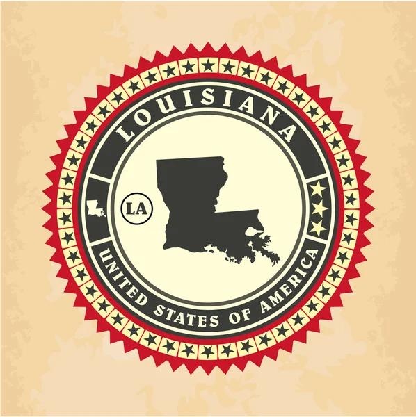 Vintage label-sticker cards of Louisiana — Stock Vector