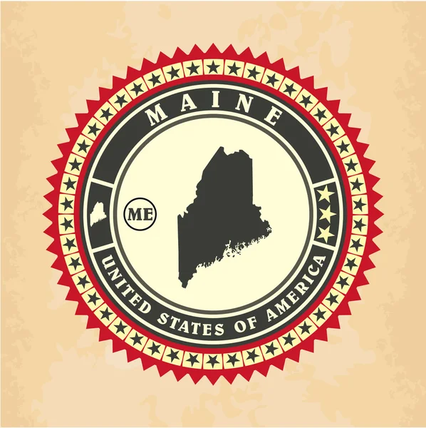 Cartes étiquettes-autocollantes vintage du Maine — Image vectorielle