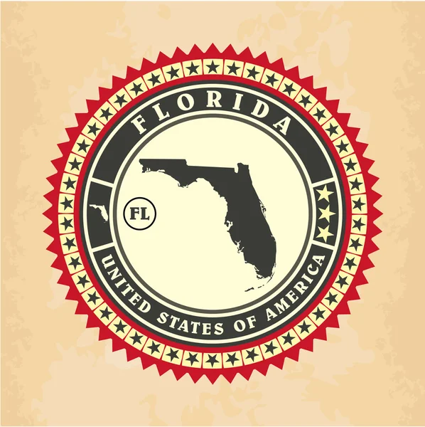 Vintage etiket-sticker kaarten van florida — Stockvector