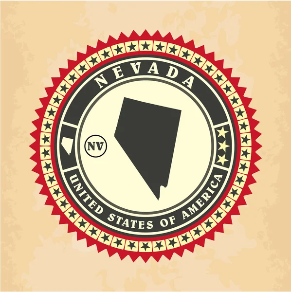 Vintage-Aufkleber-Karten von Nevada — Stockvektor
