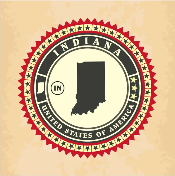 Indiana kartların Vintage etiket sticker