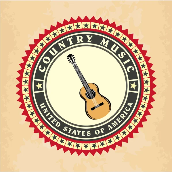 Vintage label country music vector — Stock Vector