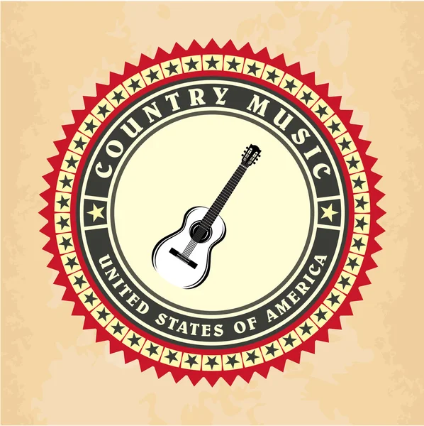 Vintage etiqueta country music vector — Vector de stock