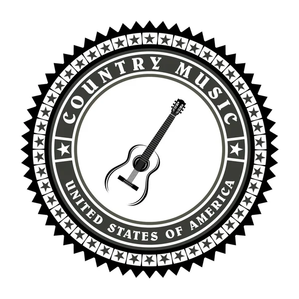 Vettore di musica country dell'etichetta vintage — Vettoriale Stock