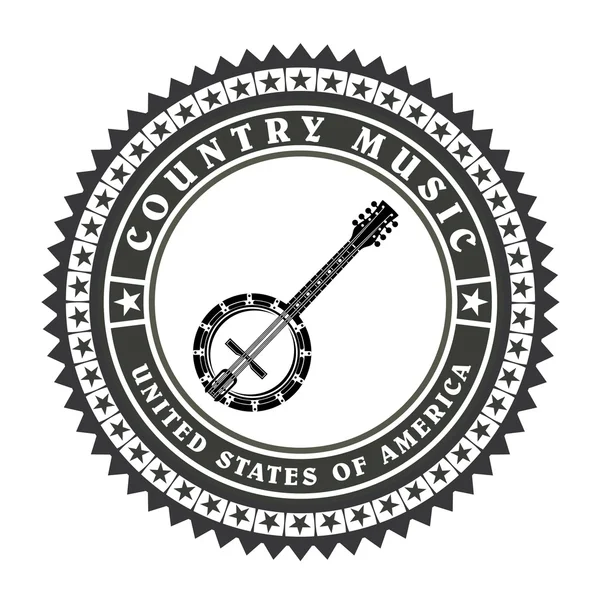 Vettore di musica country dell'etichetta vintage — Vettoriale Stock