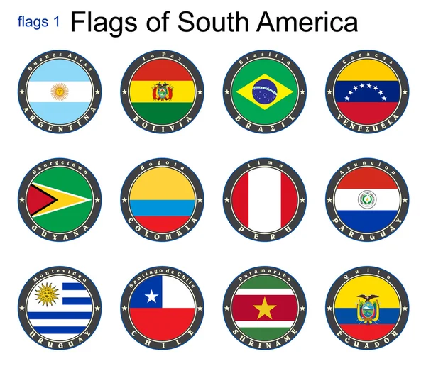 World flags. South America. — Stock Vector