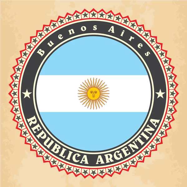 Vintage label cards of Argentina flag. — Stock Vector