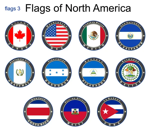 Flags of North America. Flags 3. — Stock Vector