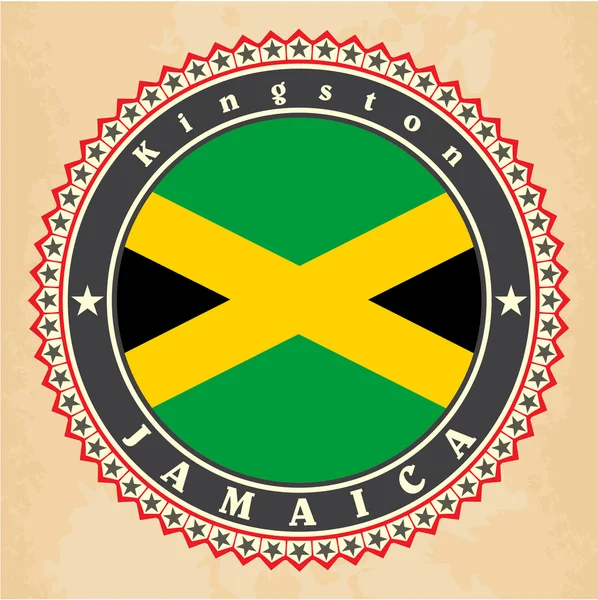 Tarjetas de etiqueta vintage de bandera de Jamaica . — Vector de stock