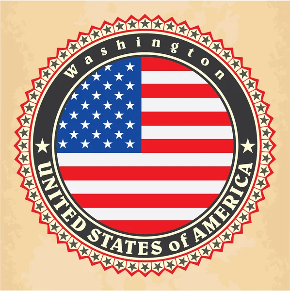 Vintage label cards of United States of America flag. — Stock Vector