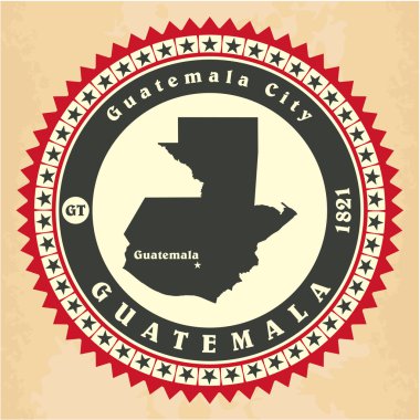 Vintage etiket etiket kartları Guatemala.