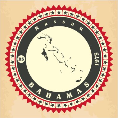 Bahamalar kartların Vintage etiket sticker.
