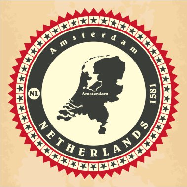 Hollanda'nın Vintage etiket etiket kartları.