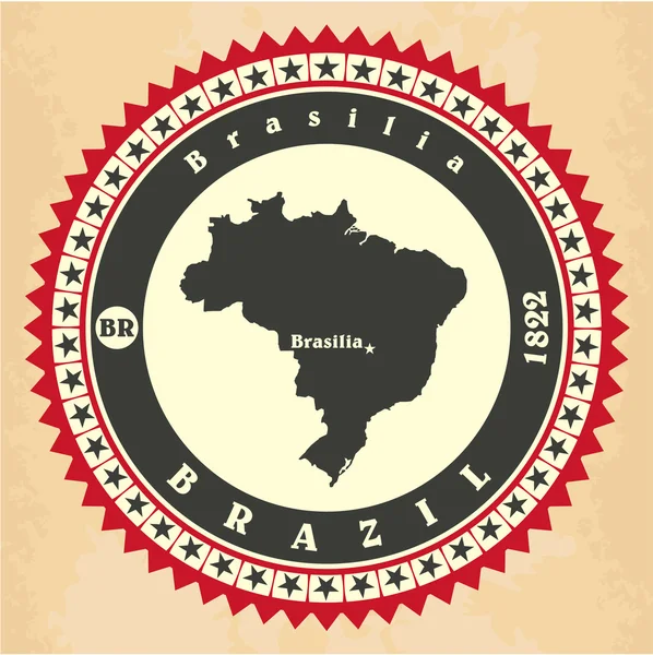 Carte adesive etichetta vintage del Brasile . — Vettoriale Stock